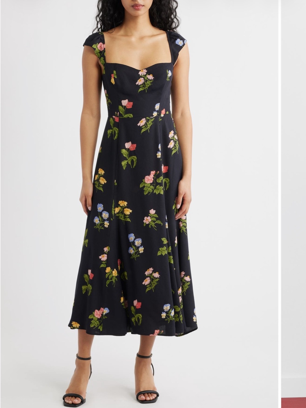 NWT Reformation Bryson Floral Midi Dress in Night Bloom